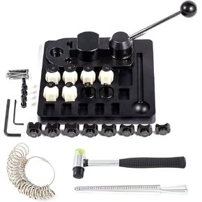 Goyappin Ring Bender Tool for Spoon Rings Heavy Duty, Spoon Ring Making Kit, Ring Press Machine for Making Jewelry Ring Maker, Ring Sizer Measuring Tool Set (Ring Sizer, Ring Mandrel), Rubber Hammer in Kuwait
