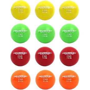 PowerNet Micro 2" Weighted Training Balls 12 Pack Complete Set | 4 Weights - 3.5, 5.5, 7.5, 9.5 oz | Enhance Hand-Eye Coordination | Undersized Golf Ball Size | Build Strength and Muscle in Saudi Arabia