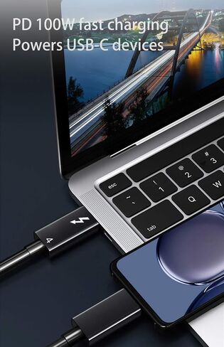 Thunderbolt 3 Cable 4ft (USB Type-C), Support 40Gbps Data Transfer, 5k 4K Video, Awnuwuy USB C to USB C TB3 Compatible with USB-C Docking Station/SSD/Monitor, External eGPU/Hard Drive, MacBook Pro Mac in Saudi Arabia