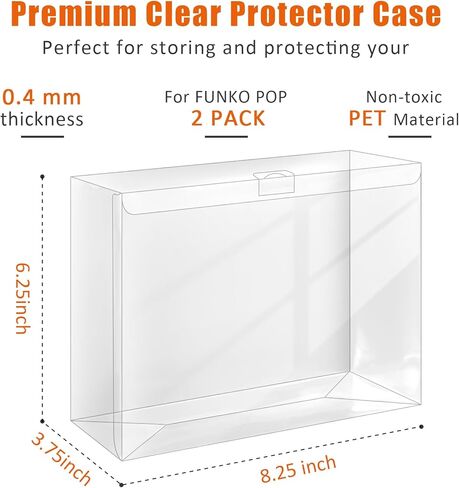 Clear Plastic Protector Case for 2-Pack-Funko-Pop Figures, Protector Case Compatible with Funko Pop 2-Pack Figures Boxes- 5 Pack in Kuwait