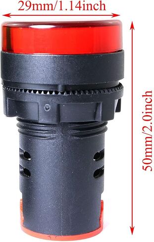 PZRT 2 قطعة ضوء مؤشر LED موفر للطاقة، فتحة تركيب لوحة فلوش، مقاس 22 مم 7/8 بوصة أحمر أخضر 12 فولت in Saudi Arabia