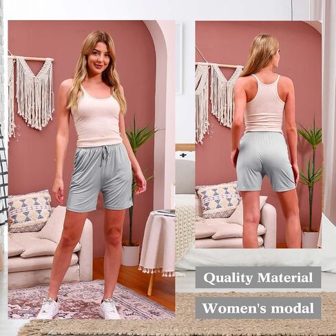 Bunnycool 3 Pack Women Pajama Shorts Casual Sleep Bottoms Drawstring Waist Modal Lounge Shorts with Pockets in Saudi Arabia