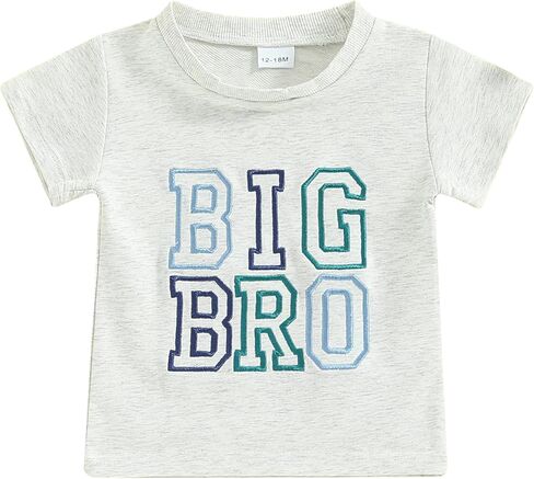 CREAIRY Big Sister Little Sister Brother Matching Outfits Toddler Baby Girl Boy Short Sleeve Romper T-Shirt Summer Clothes in Kuwait
