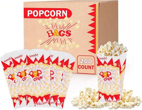 200 كيس فشار، مجموعة لوازم آلة الفشار، ورق مقاوم للدهون 1 أونصة، أكياس الفشار لآلة الفشار، مقاومة للدهون، بطابع الكرنفال، صنع في الولايات المتحدة الأمريكية in Kuwait