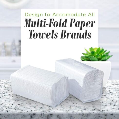 موزع مناشف ورقية من الخيزران من AdirHome مقاس 4.8 بوصة × 11.6 بوصة × 7.8 بوصة - مثبت على الحائط أو سطح الطاولة لمناديل اليد متعددة الطيات - الحمام، المطبخ، المنزل أو الاستخدام التجاري (الخيزران) in Kuwait