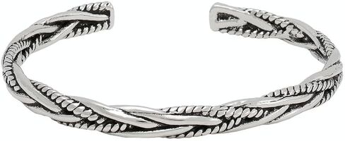 سوار بيرنيه فضي ملتوي للرجال، مطلي بالفولاذ المقاوم للصدأ بعرض 7 مم مجوهرات معدنية مصقولة من فايكنغ نورديك in Kuwait