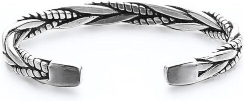 سوار بيرنيه فضي ملتوي للرجال، مطلي بالفولاذ المقاوم للصدأ بعرض 7 مم مجوهرات معدنية مصقولة من فايكنغ نورديك in Kuwait