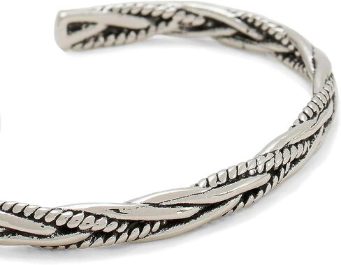 سوار بيرنيه فضي ملتوي للرجال، مطلي بالفولاذ المقاوم للصدأ بعرض 7 مم مجوهرات معدنية مصقولة من فايكنغ نورديك in Kuwait