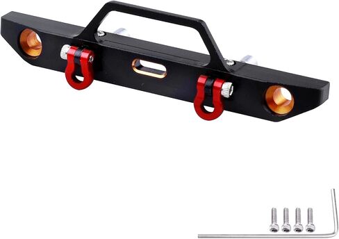 RC Metal Aluminum Front Bumper with U-Rings Tow Hitch Shackles for 1/24 RC Crawler Axial SCX24 AXI90081 Upgrades Parts in Saudi Arabia
