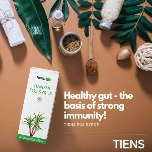 Tiens FOS Syrup - Premium Fructooligosaccharides Syrup for Digestive Health - Gut Health Syrup - 6 Sachets x 10ml (60ml) in Saudi Arabia