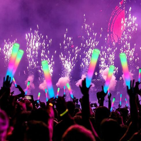 102 PCS Led Foam Sticks, Bulk Glow Sticks with 3 Colors Flashing, Light Up Baton Wands for Kids, Glow Sticks Party Supplies for party, Wedding, Raves, Concert, Camping, Sporting Events in Kuwait