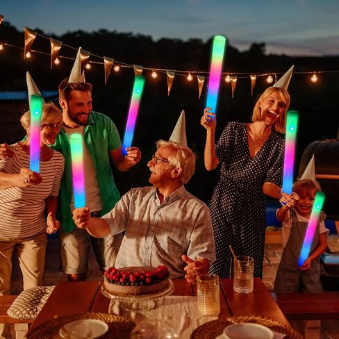 102 PCS Led Foam Sticks, Bulk Glow Sticks with 3 Colors Flashing, Light Up Baton Wands for Kids, Glow Sticks Party Supplies for party, Wedding, Raves, Concert, Camping, Sporting Events in Kuwait