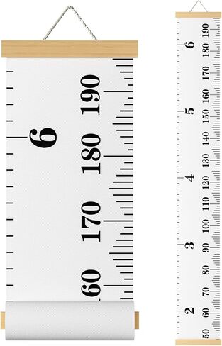 Kids Growth Chart Wall Hanging Baby Height Growth Chart Height Chart for Kids Removable Wall Decor for Kids Canvas Ruler Kids Measuring Chart for Wall Accurate Measurement Child Growth Chart (White) in Saudi Arabia