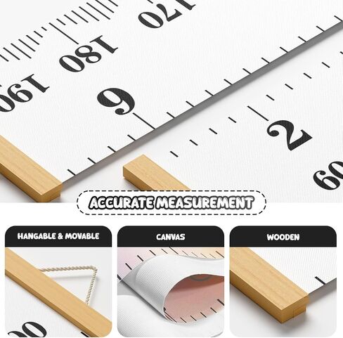 Kids Growth Chart Wall Hanging Baby Height Growth Chart Height Chart for Kids Removable Wall Decor for Kids Canvas Ruler Kids Measuring Chart for Wall Accurate Measurement Child Growth Chart (White) in Saudi Arabia