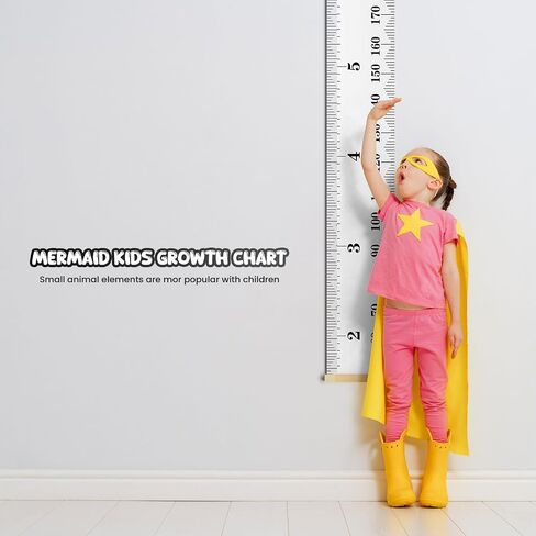 Kids Growth Chart Wall Hanging Baby Height Growth Chart Height Chart for Kids Removable Wall Decor for Kids Canvas Ruler Kids Measuring Chart for Wall Accurate Measurement Child Growth Chart (White) in Saudi Arabia