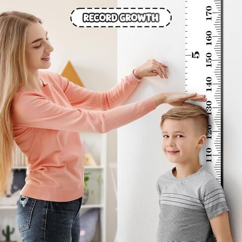 Kids Growth Chart Wall Hanging Baby Height Growth Chart Height Chart for Kids Removable Wall Decor for Kids Canvas Ruler Kids Measuring Chart for Wall Accurate Measurement Child Growth Chart (White) in Saudi Arabia
