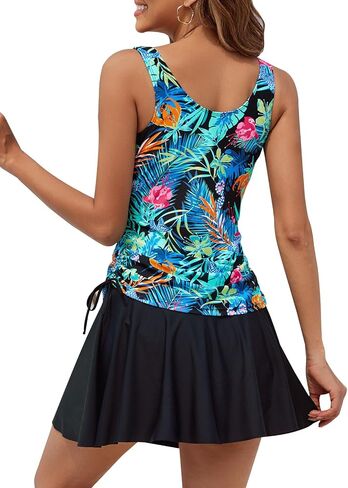 SEAFORM Women's Two-Piece Tankini Swimsuits Tummy Control Bathing Suits False Two-Piece Tankini Top with Swim Dress for Women in Saudi Arabia
