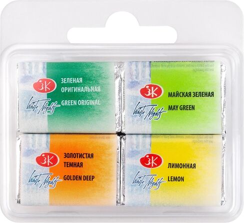 مجموعة ألوان مائية احترافية من White Nights من الدرجة الممتازة للفنانين مكونة من 4 مقالي كاملة من Nevskaya Palitra (مزيج 10) in Kuwait