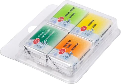 مجموعة ألوان مائية احترافية من White Nights من الدرجة الممتازة للفنانين مكونة من 4 مقالي كاملة من Nevskaya Palitra (مزيج 10) in Kuwait