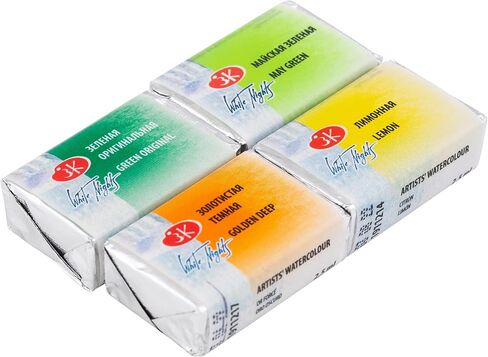 مجموعة ألوان مائية احترافية من White Nights من الدرجة الممتازة للفنانين مكونة من 4 مقالي كاملة من Nevskaya Palitra (مزيج 10) in Kuwait