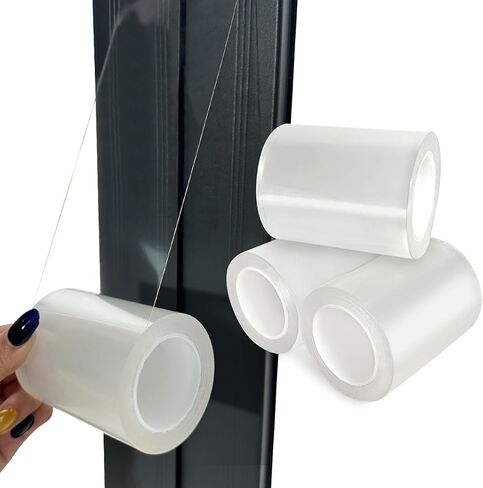 Transparent Window Weather Sealing Tape Reusable, No Damaging for Paint, Removable 3“ Wide Window Insulation Sealing Tape Waterproof, Without Residue, Clear and Washable, Multipurpose in Saudi Arabia