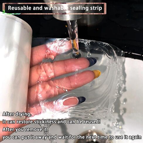 Transparent Window Weather Sealing Tape Reusable, No Damaging for Paint, Removable 3“ Wide Window Insulation Sealing Tape Waterproof, Without Residue, Clear and Washable, Multipurpose in Saudi Arabia