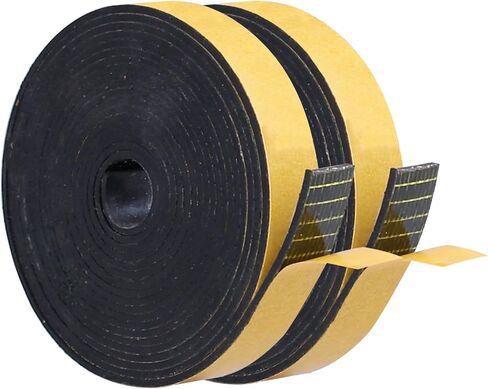 شرائط مطاطية لاصقة من النيوبرين الصلب من TORRAMI بسمك 1/8 (.125) بوصة × عرض 1/2 بوصة × 10 أقدام، لتقشير الطقس بنفسك، وحشية، وختم، وسادات، وحرف يدوية، ودعم (إجمالي الطول 20 قدمًا، لفتان بطول 10 أقدام) كل) in Kuwait