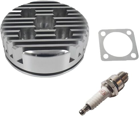 رأس أسطوانة RIRECUjP CNC وقابس شرارة لمحرك السباق 66cc/80cc (فضي) in Kuwait