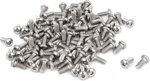 uxcell M2x6mm Stainless Steel Hex Socket Button Head Cap Bolts Screws 100 Pcs in Saudi Arabia