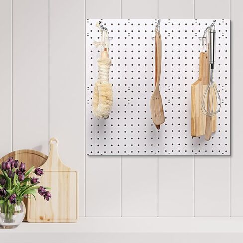 Yaocom 20 Pcs Peg Board Waterfall Hook Shelving Hooks Metal 7 Station Pegboard Display Hooks Wall Hangers Face Out Hook Fit 1/4" Pegboard for Garage Kitchen Store (Silver) in Saudi Arabia
