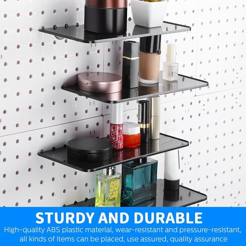 Weysat 4 Pack Pegboard Shelves Peg Board Organizer Shelves Pegboard Accessories for Craft Room Home Garage Nursery Workbench Kitchen, 10 x 5 Inch Pegboard Plastic Tray for Organizing Tools in Saudi Arabia
