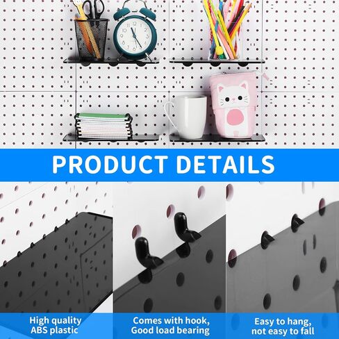 Weysat 4 Pack Pegboard Shelves Peg Board Organizer Shelves Pegboard Accessories for Craft Room Home Garage Nursery Workbench Kitchen, 10 x 5 Inch Pegboard Plastic Tray for Organizing Tools in Saudi Arabia