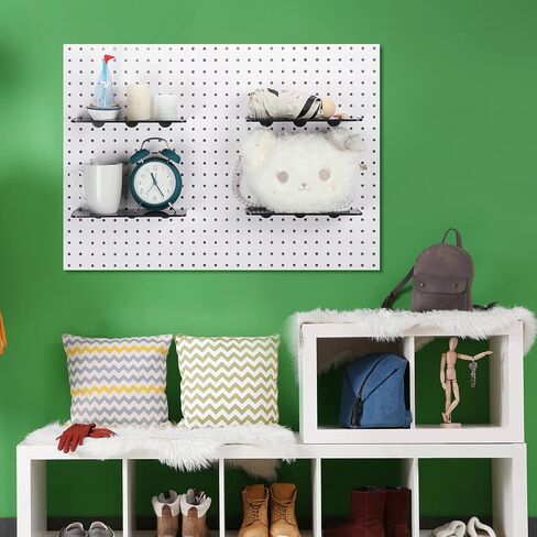 Weysat 4 Pack Pegboard Shelves Peg Board Organizer Shelves Pegboard Accessories for Craft Room Home Garage Nursery Workbench Kitchen, 10 x 5 Inch Pegboard Plastic Tray for Organizing Tools in Saudi Arabia