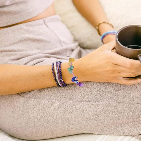 Amethyst Healing Power Crystal Irregular Bracelet for Women, Handmade Relax Anxiety Spiritual Yoga Protection Jewelry Gifts for Meditation in Saudi Arabia