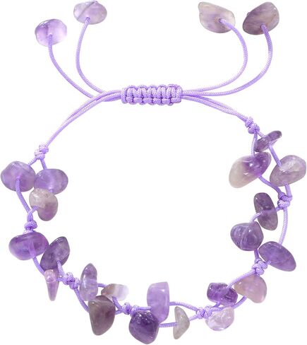 Amethyst Healing Power Crystal Irregular Bracelet for Women, Handmade Relax Anxiety Spiritual Yoga Protection Jewelry Gifts for Meditation in Saudi Arabia