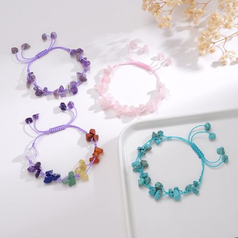 Amethyst Healing Power Crystal Irregular Bracelet for Women, Handmade Relax Anxiety Spiritual Yoga Protection Jewelry Gifts for Meditation in Saudi Arabia