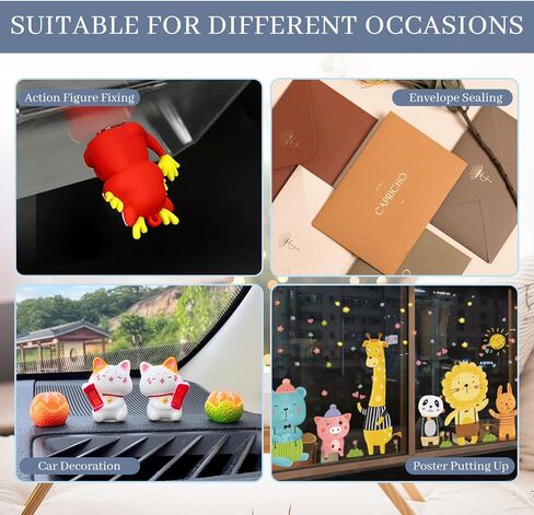 DLOnline 600Pcs Clear Double Sided Sticky Dots, Removable Museum Gel, Sticky Tack, Mounting Putty, Museum Putty, Poster Putty for Wall Hanging of Blind Box Dolls, 0.31 x 0.51 inches in Kuwait