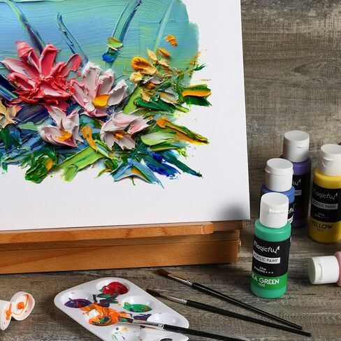 لوحات قماشية من Magicfly، 5x7، 8x10، 9x12، 11x14 مجموعة من 28 لوحة قماشية للرسم، 100% قطن، مع ملصقات ملصقات ولوحة MDF الأساسية، للطلاء الأكريليك، والطلاء الزيتي وسائط فنية جافة ورطبة in Kuwait