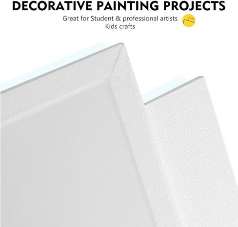 لوحات قماشية من Magicfly، 5x7، 8x10، 9x12، 11x14 مجموعة من 28 لوحة قماشية للرسم، 100% قطن، مع ملصقات ملصقات ولوحة MDF الأساسية، للطلاء الأكريليك، والطلاء الزيتي وسائط فنية جافة ورطبة in Kuwait