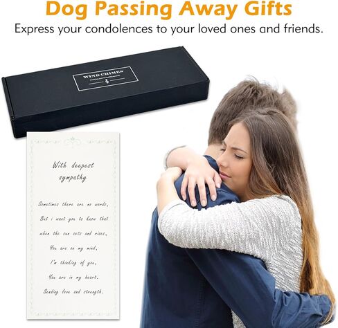 Fhiny Dog Memorial Wind Chime, 28'' Pet Memorial Wind Chimes for Loss of Dog, 6 Tube Metal Wind Chimes Dog Passing Away Gifts with Poem Card Pet Loss Remembrance Gifts Sympathy Gifts for Dog & Cat in Kuwait