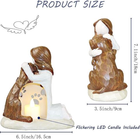 upbema Dog Memorial Figurine Pet Sitter Staring Friend Gift Polyresin 4.3L x 2W x 3.5H inch in Saudi Arabia