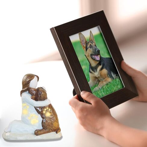 upbema Dog Memorial Figurine Pet Sitter Staring Friend Gift Polyresin 4.3L x 2W x 3.5H inch in Saudi Arabia