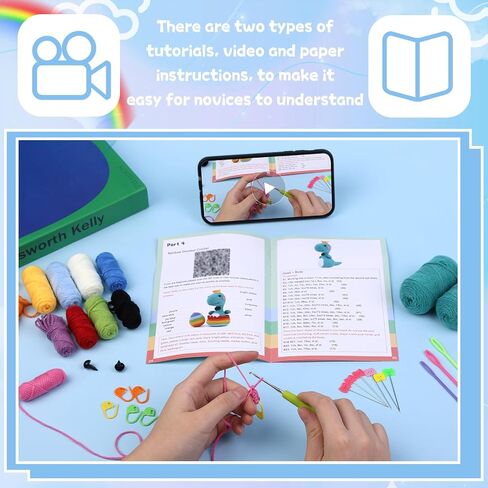SAMLMAP Crochet Kit for Beginners Adults, Learn to Crochet Kit with Step-by-Step Video Tutorials Amigurumi Animals Kit Octopus Whale Dog and Plants Tulips Sun Flowers in Saudi Arabia