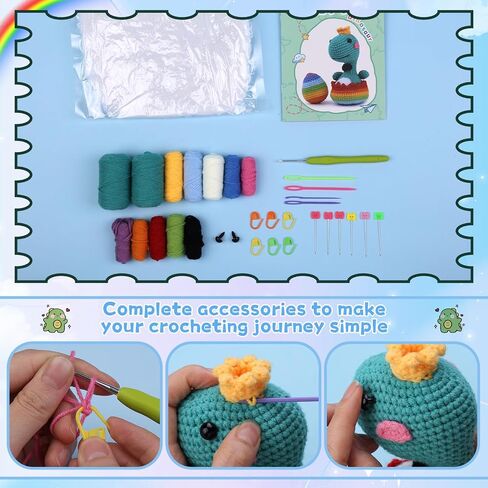 SAMLMAP Crochet Kit for Beginners Adults, Learn to Crochet Kit with Step-by-Step Video Tutorials Amigurumi Animals Kit Octopus Whale Dog and Plants Tulips Sun Flowers in Saudi Arabia