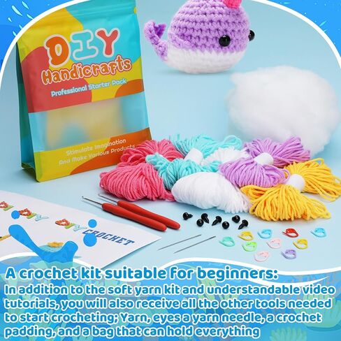SAMLMAP Crochet Kit for Beginners Adults, Learn to Crochet Kit with Step-by-Step Video Tutorials Amigurumi Animals Kit Octopus Whale Dog and Plants Tulips Sun Flowers in Saudi Arabia
