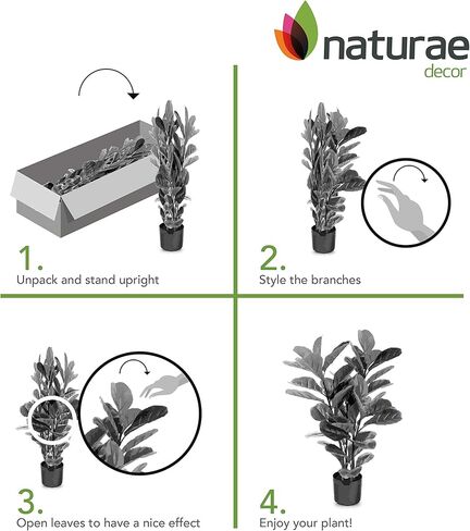 شجرة أوراق الكمان من Naturae Decor - نبات منزلي صناعي داخلي وخارجي نابض بالحياة - مقاوم للأشعة فوق البنفسجية - ارتفاع 35 سم in Kuwait