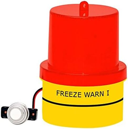 Freezing Temp Alert, Freeze Warn Light: Flashes Below 42°F Available in Red OR Blue (Red) Batteries Included in Saudi Arabia