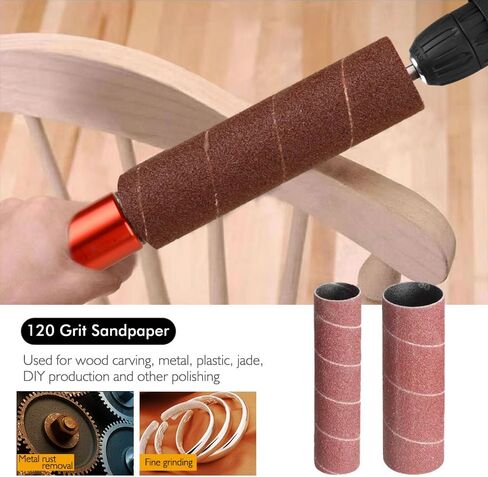 مجموعة صنفرة الطبل المحمولة، 10 قطع من أكمام الصنفرة لآلة الصنفرة المتأرجحة، طبلة سنفرة مطاطية للحجر الزجاجي الخشبي المعدني للحفر 4-1/2 بوصة × 1-1/2 بوصة و4-1/2 بوصة × 1 بوصة in Kuwait