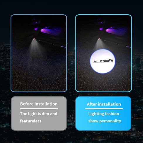 2 Pcs LED Car Door Logo Lights Projector Ghost Shadow Welcome Lamp Courtesy Step Lights Accessories Compatible for Challenger 2015-present in Kuwait