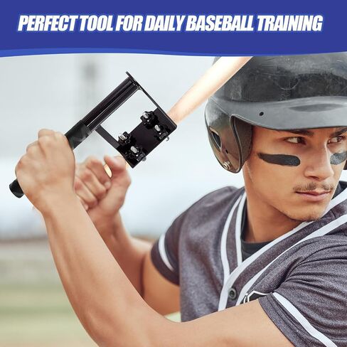 Meooeck Baseball Swing Trainer Softball Batting Hitting Training Aid Tool Metal Baseball Batting Practice Trainer for Kids Boys Girls Baseball Players Barrel Control Training Device Accessories, Black in Saudi Arabia